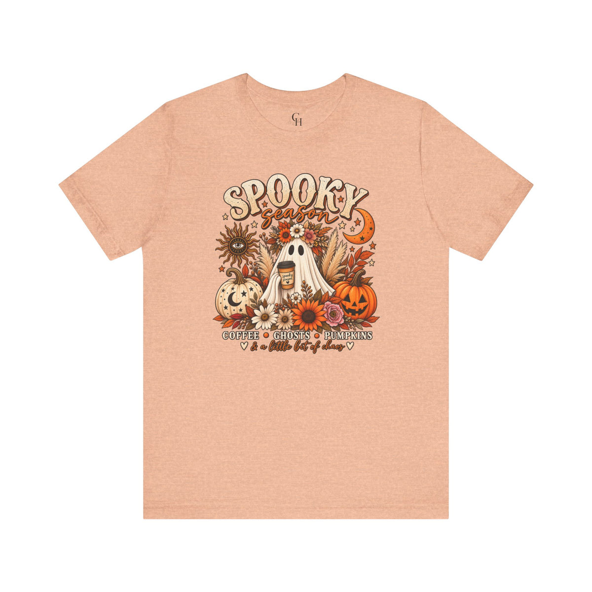 Spooky Ghost & Pumpkins T-shirt | Halloween Fall Vibes