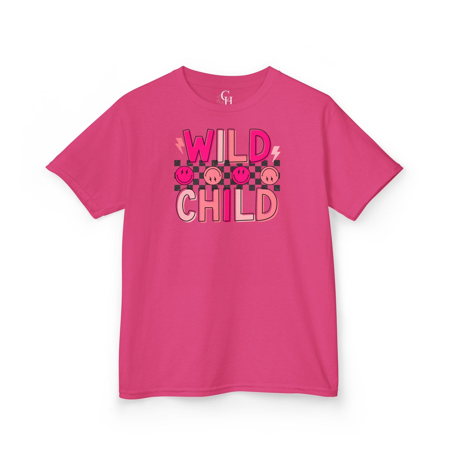 Kids T-Shirt — "Wild Child" Pink Floral Graphic