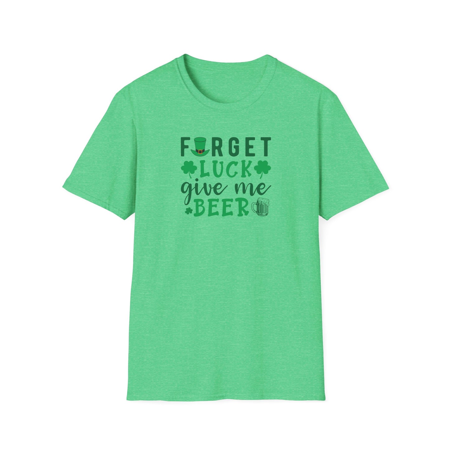 Forget Luck Give Me Beer T-Shirt — St. Patrick’s Day Shamrock Beer Tee