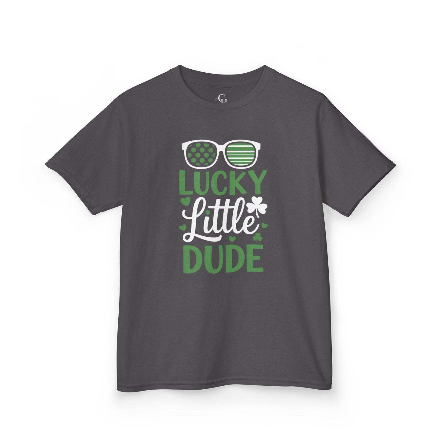 Lucky Little Dude Kids Tee — St. Patrick's Day Shamrock Sunglasses Shirt