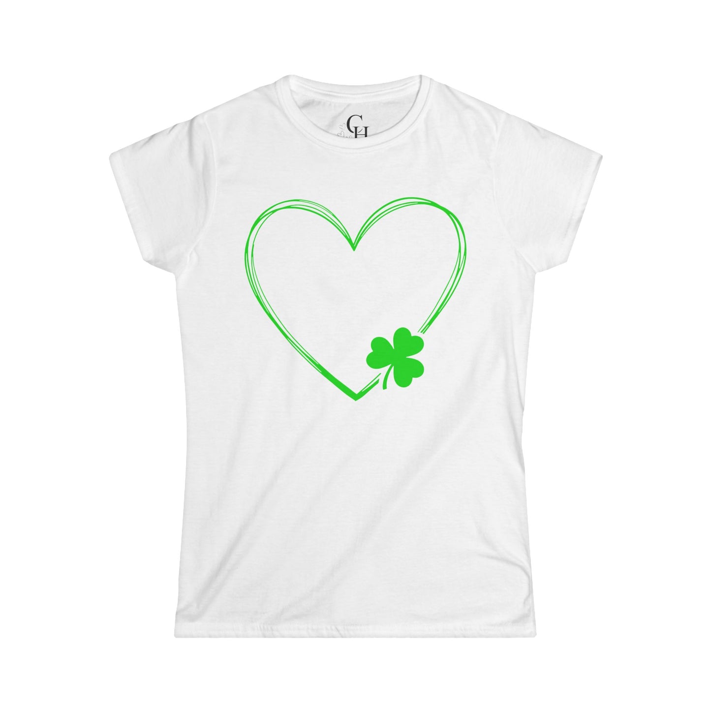 St. Patrick's Shamrock Heart Tee — Women's Lucky Clover T-Shirt