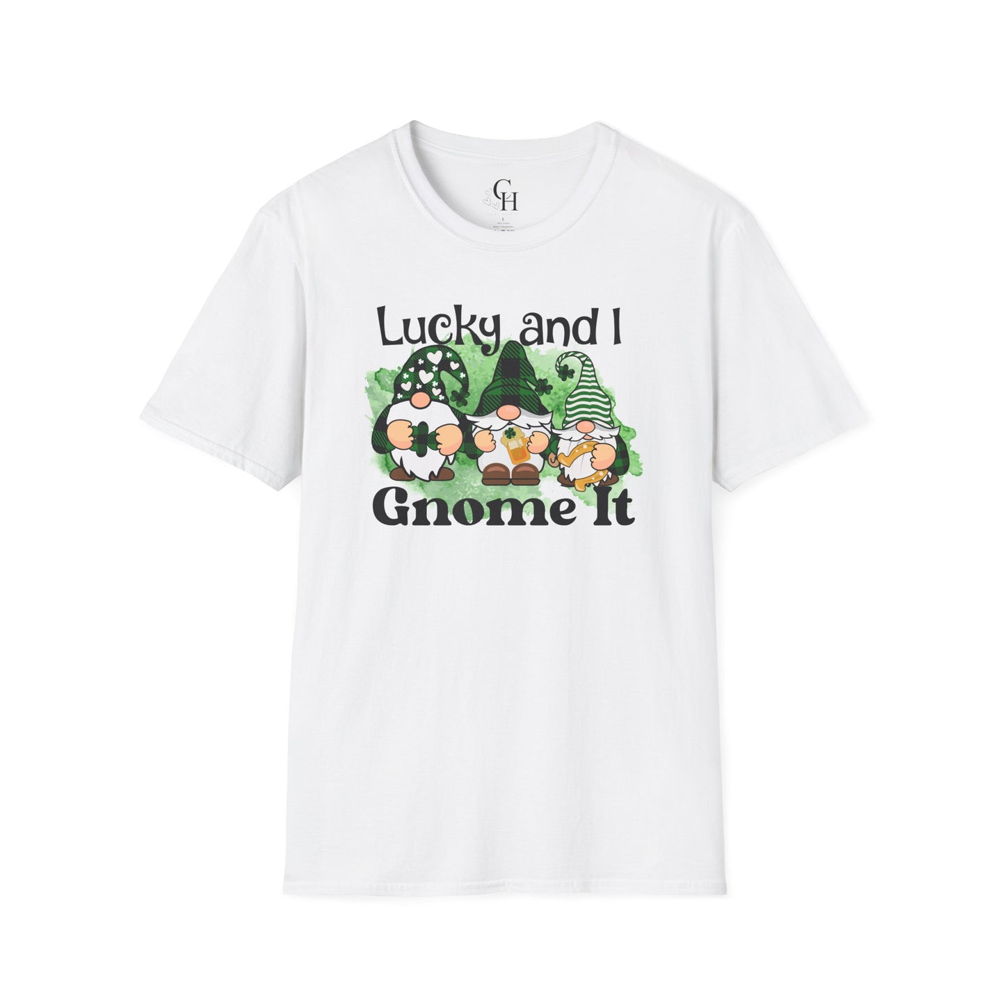 St. Patrick's Gnome T-Shirt – "Lucky and I Gnome It" Shamrock Tee