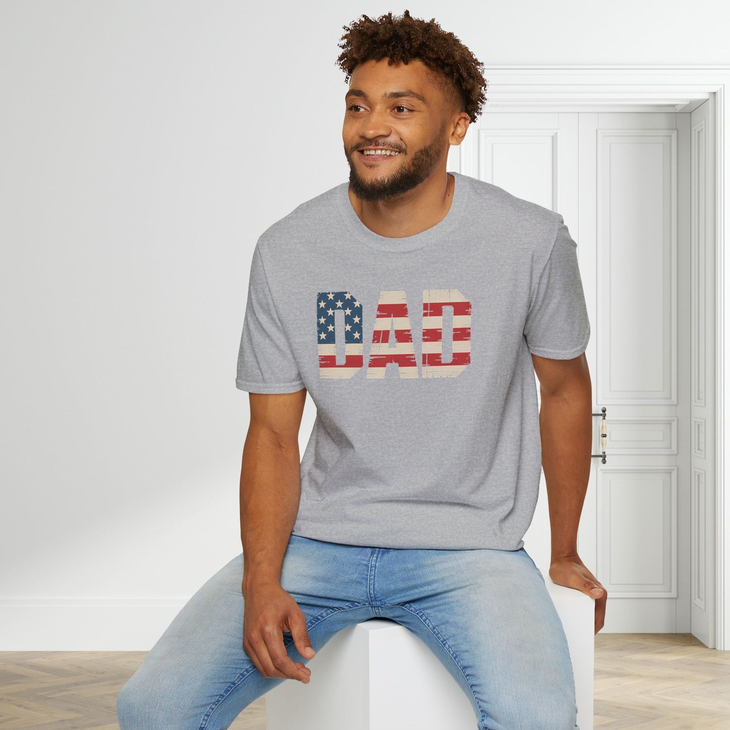 American Flag Distressed DAD T-Shirt
