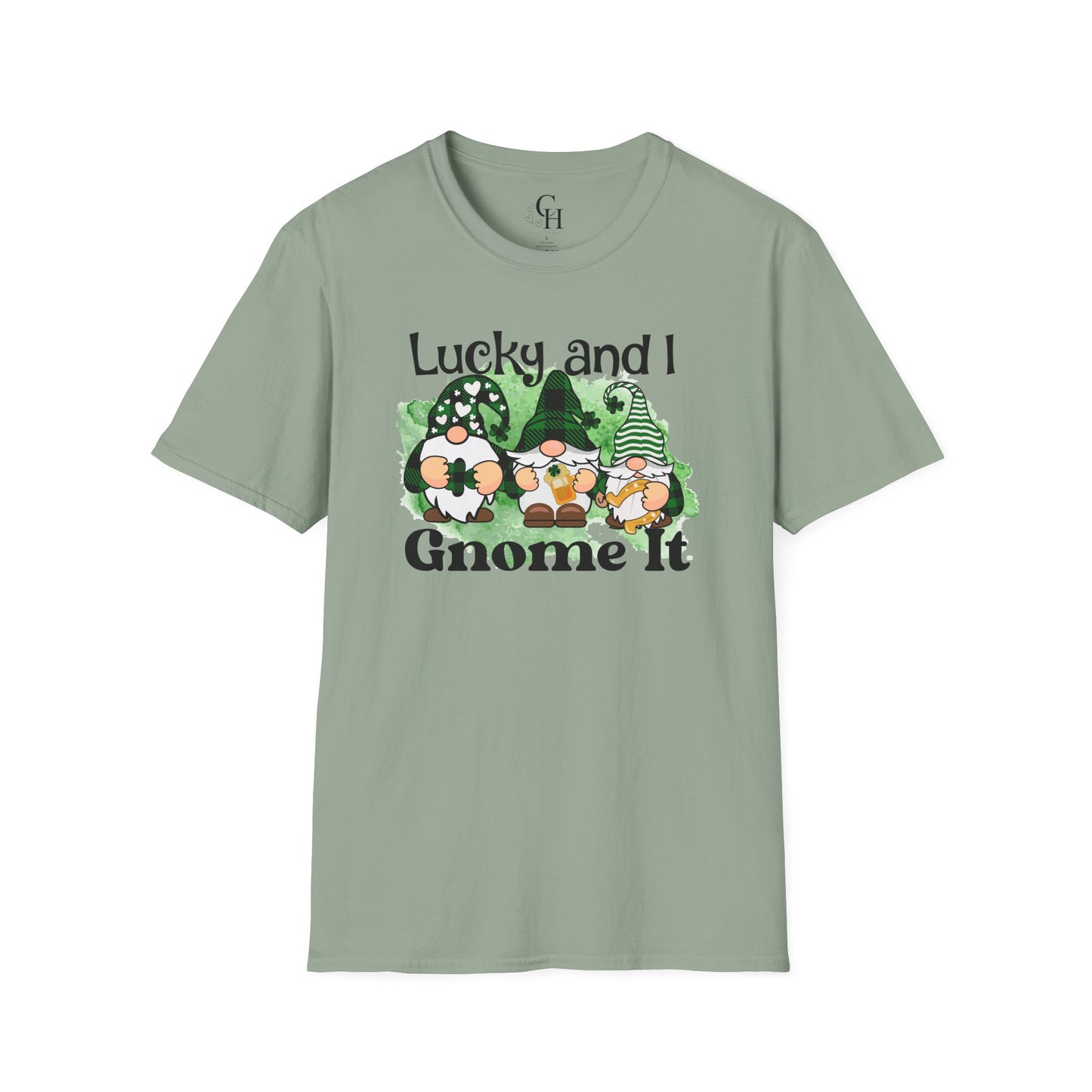 St. Patrick's Gnome T-Shirt – "Lucky and I Gnome It" Shamrock Tee