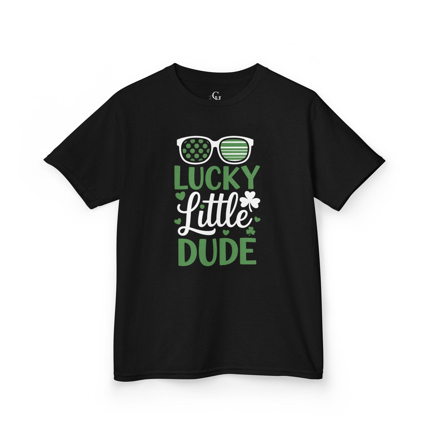 Lucky Little Dude Kids Tee — St. Patrick's Day Shamrock Sunglasses Shirt