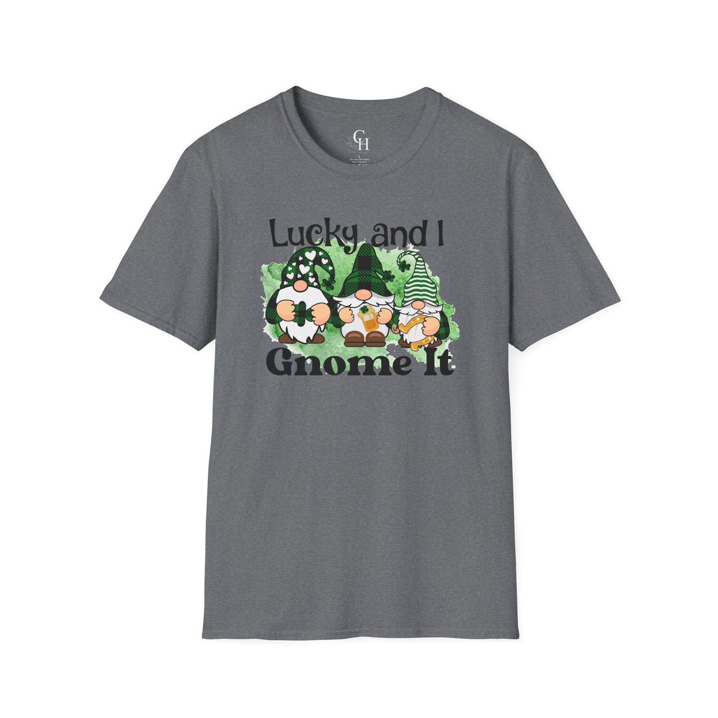 St. Patrick's Gnome T-Shirt – "Lucky and I Gnome It" Shamrock Tee