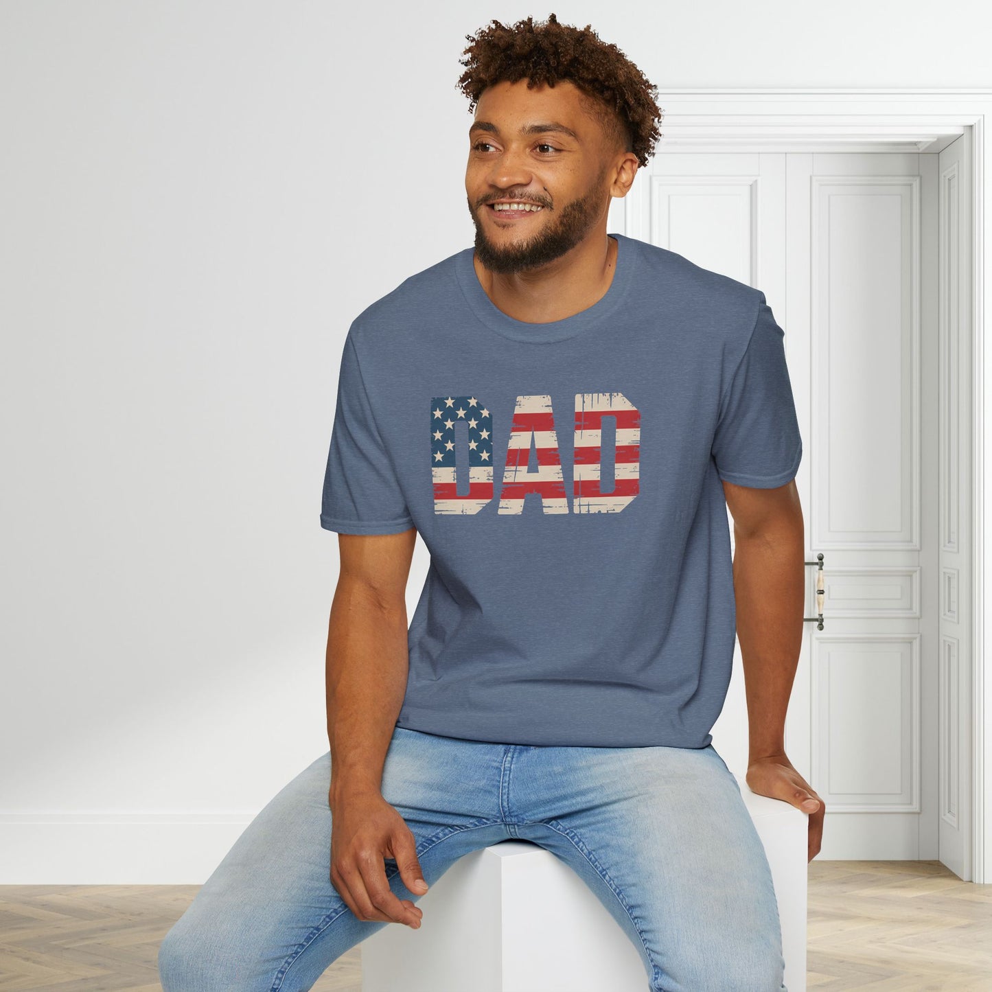 American Flag Distressed DAD T-Shirt
