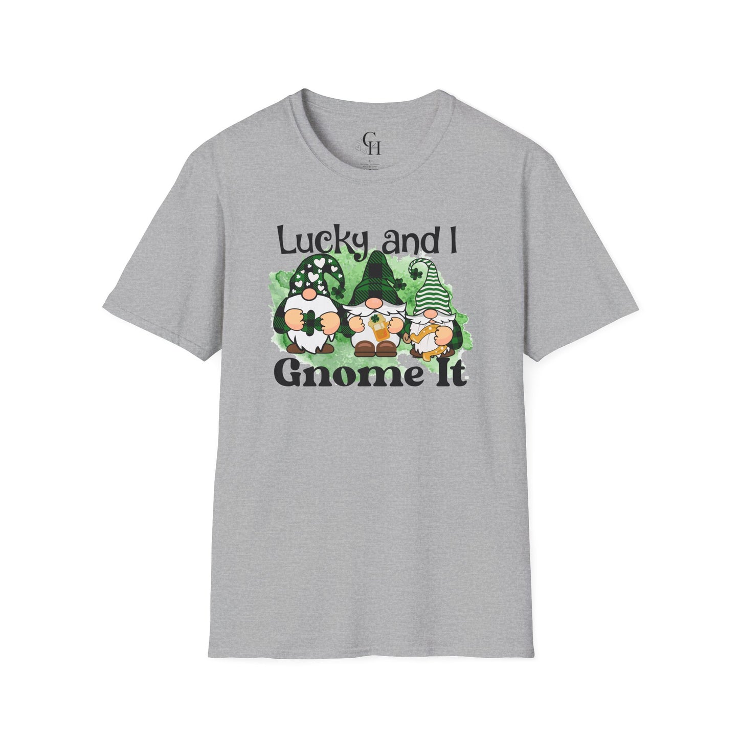 St. Patrick's Gnome T-Shirt – "Lucky and I Gnome It" Shamrock Tee