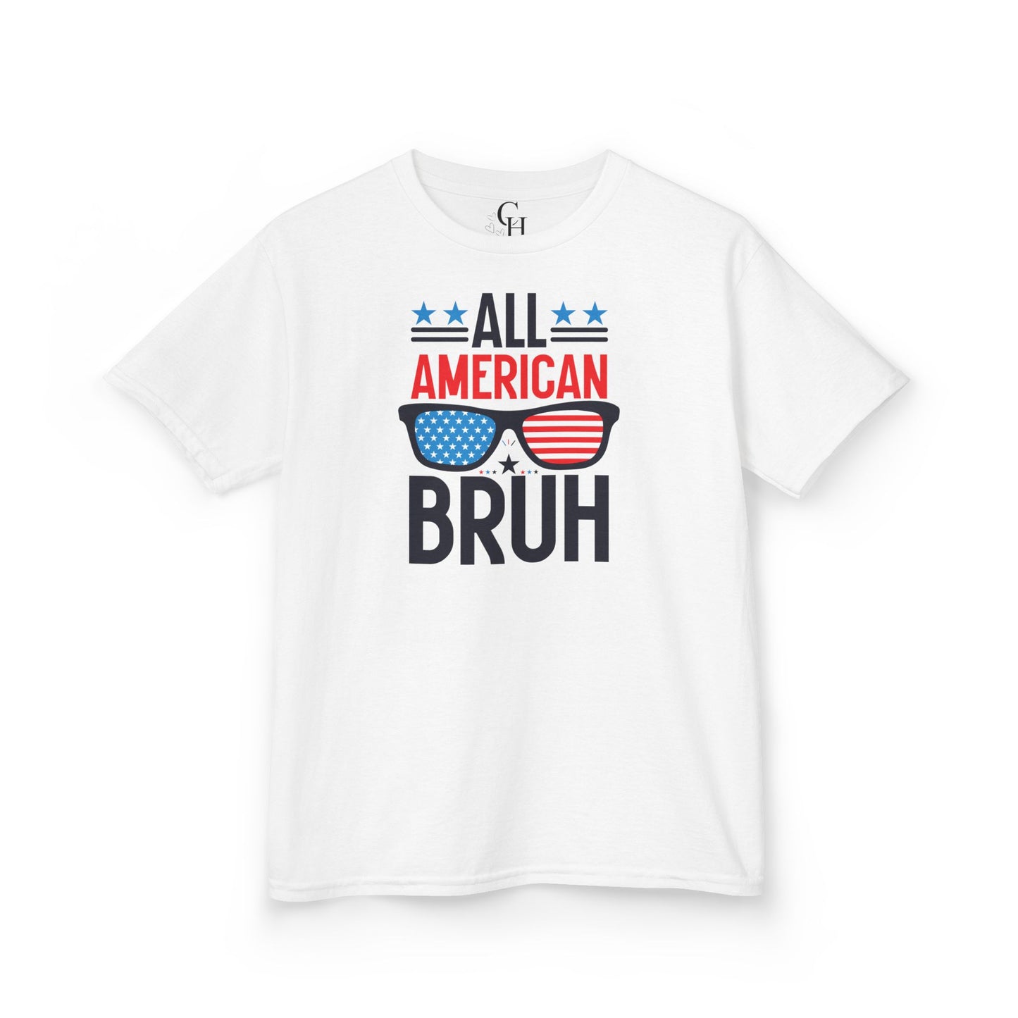 All American Bruh Kids T-Shirt — Patriotic 4th of July Tee