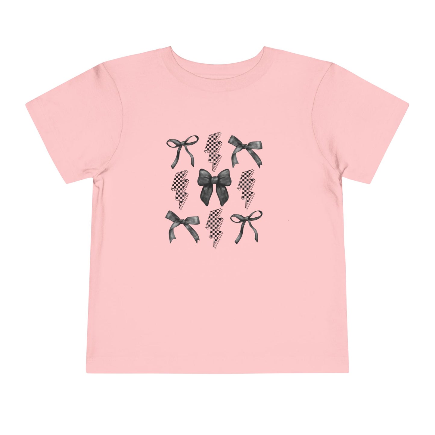 Toddler Tee — Polka Dot Lightning & Bow Graphic