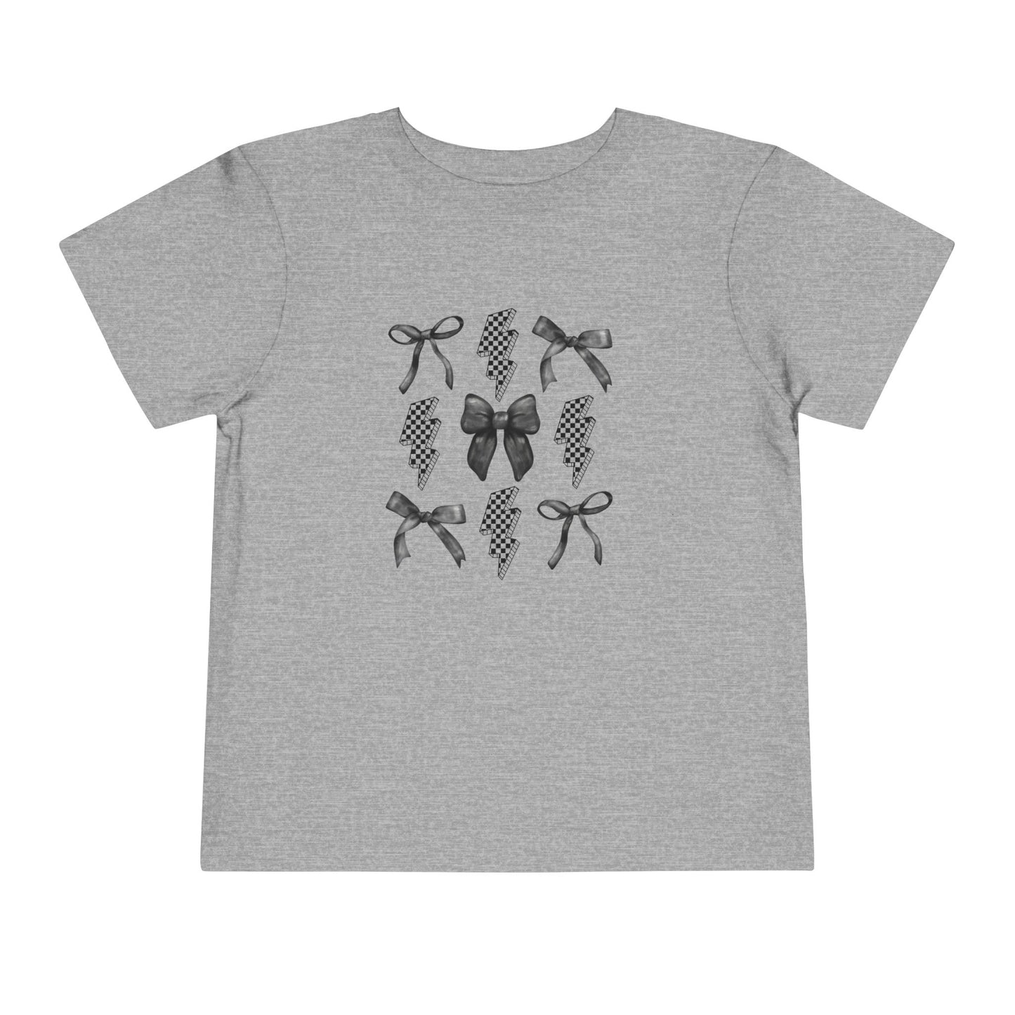 Toddler Tee — Polka Dot Lightning & Bow Graphic
