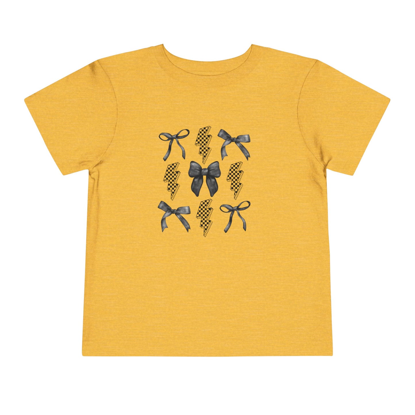 Toddler Tee — Polka Dot Lightning & Bow Graphic