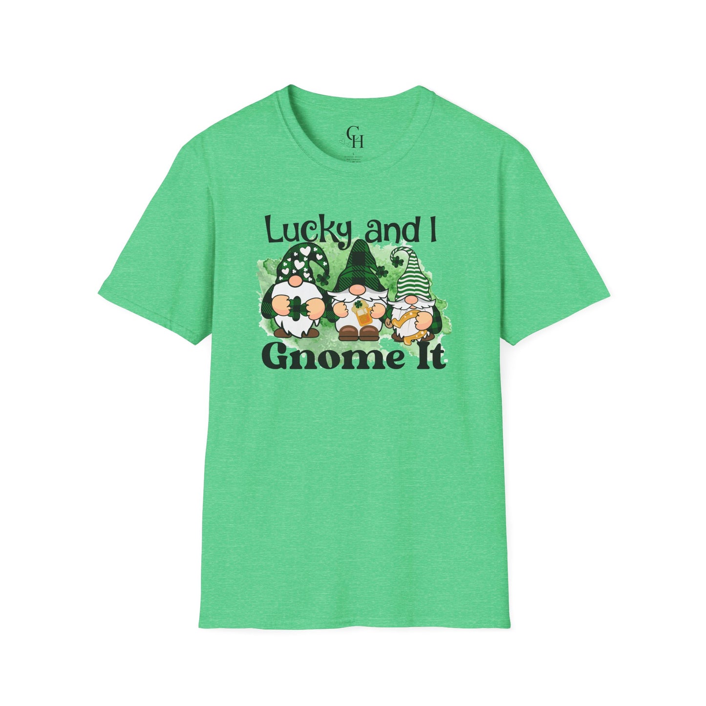 St. Patrick's Gnome T-Shirt – "Lucky and I Gnome It" Shamrock Tee