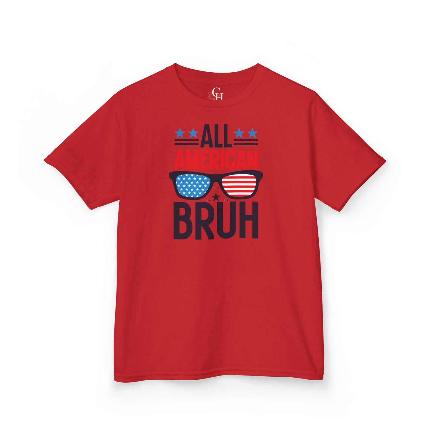All American Bruh Kids T-Shirt — Patriotic 4th of July Tee