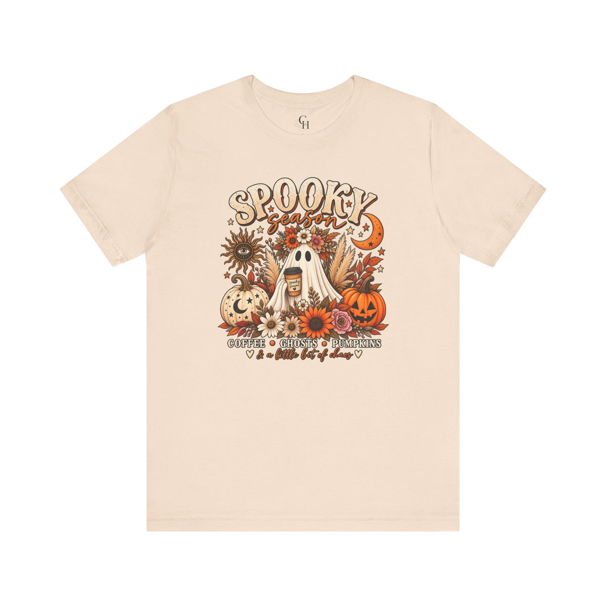 Spooky Ghost & Pumpkins T-shirt | Halloween Fall Vibes