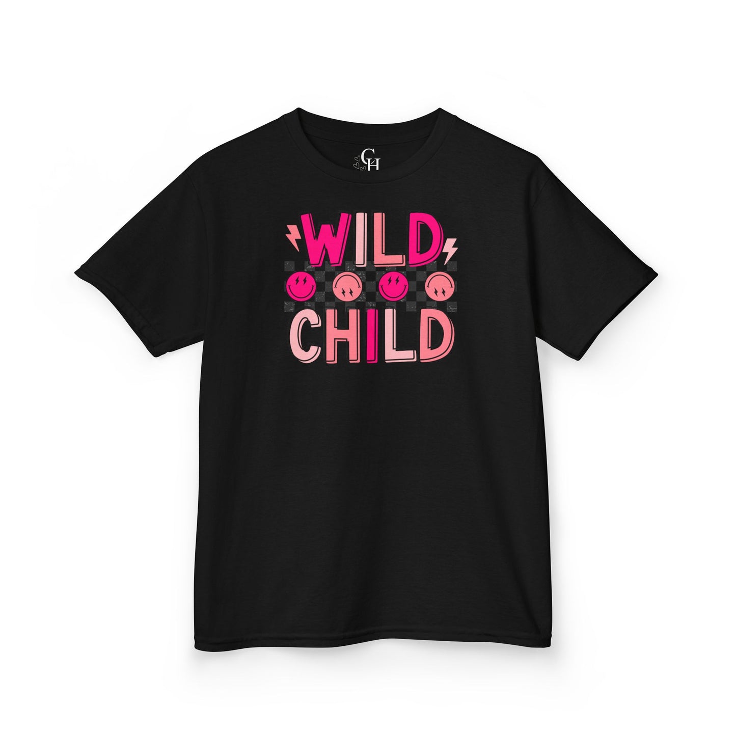 Kids T-Shirt — "Wild Child" Pink Floral Graphic