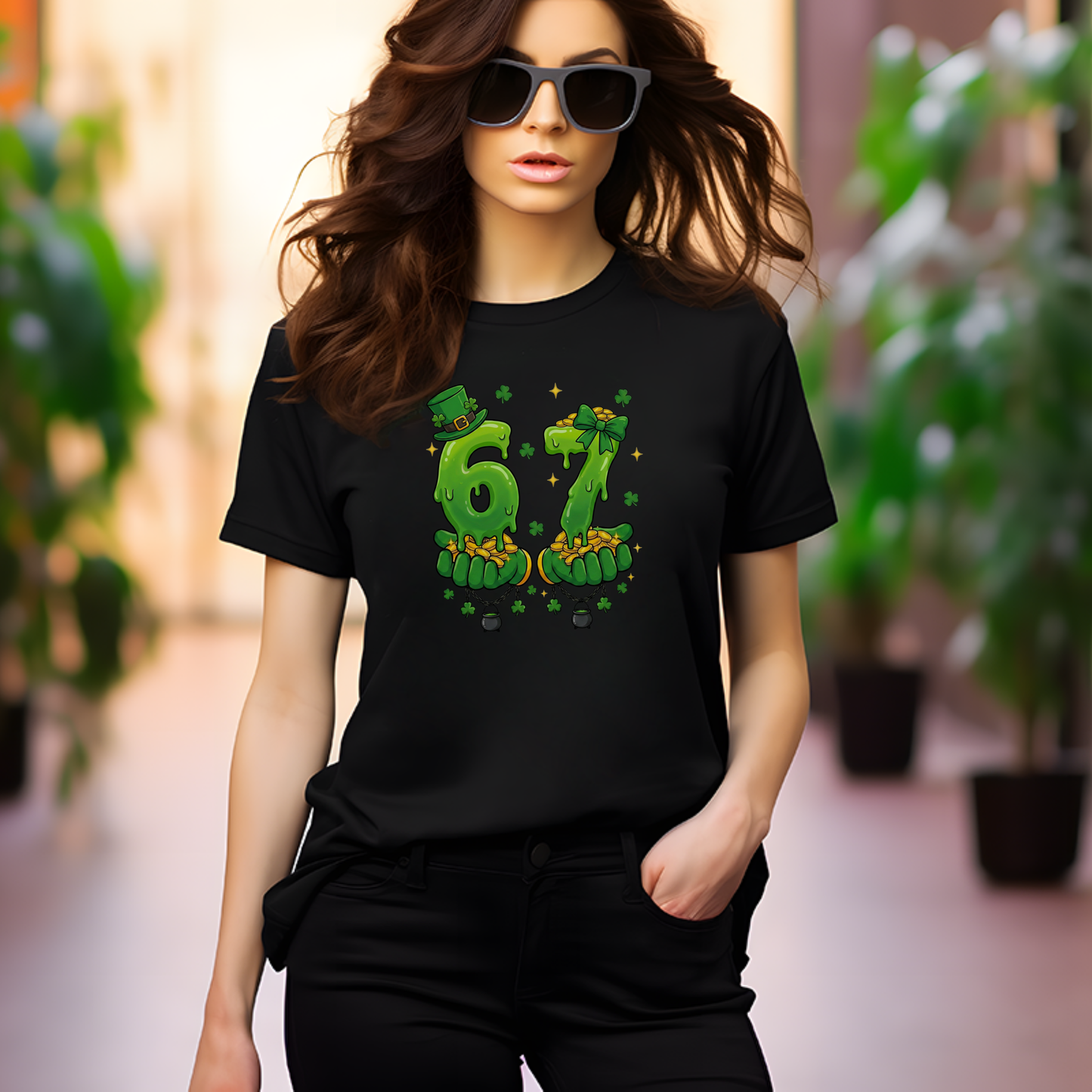 St. Patrick's Day 67 Shamrock Number T-Shirt — Lucky 67 Irish Parade Tee