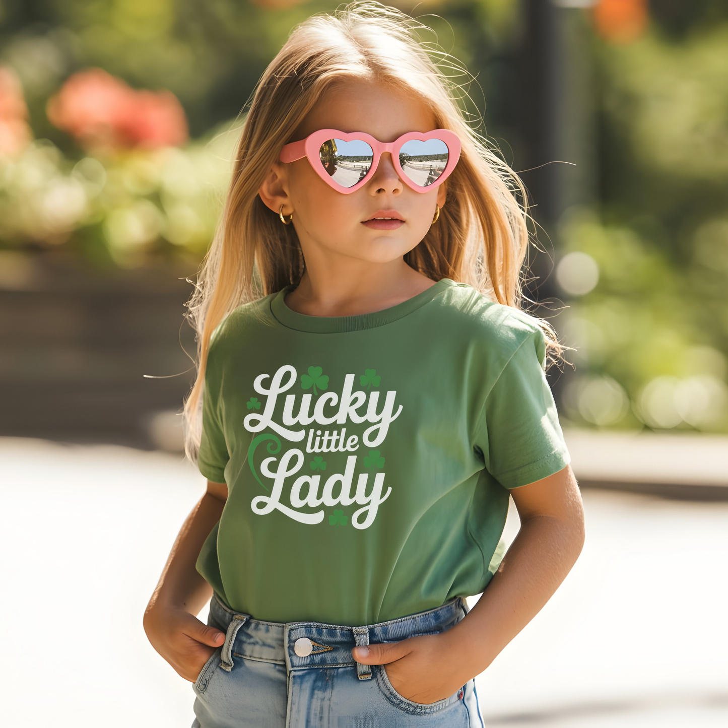 Lucky Little Lady Kids T-Shirt — St. Patrick’s Day Shamrock Tee