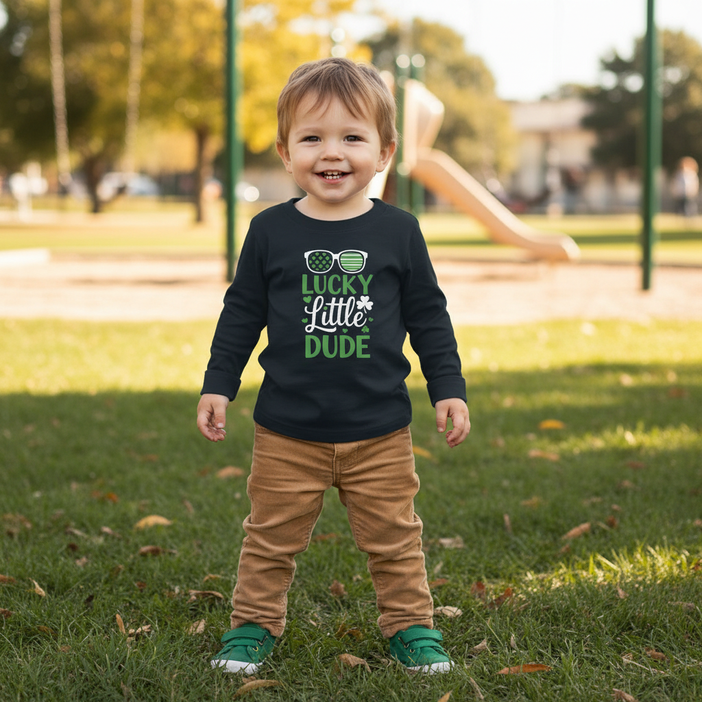 Lucky Little Dude Toddler Long Sleeve Tee