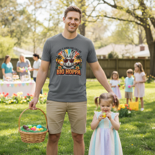 Big Hoppa Bunny T-Shirt — "I Love It When You Call Me Big Hoppa" Retro Easter Tee