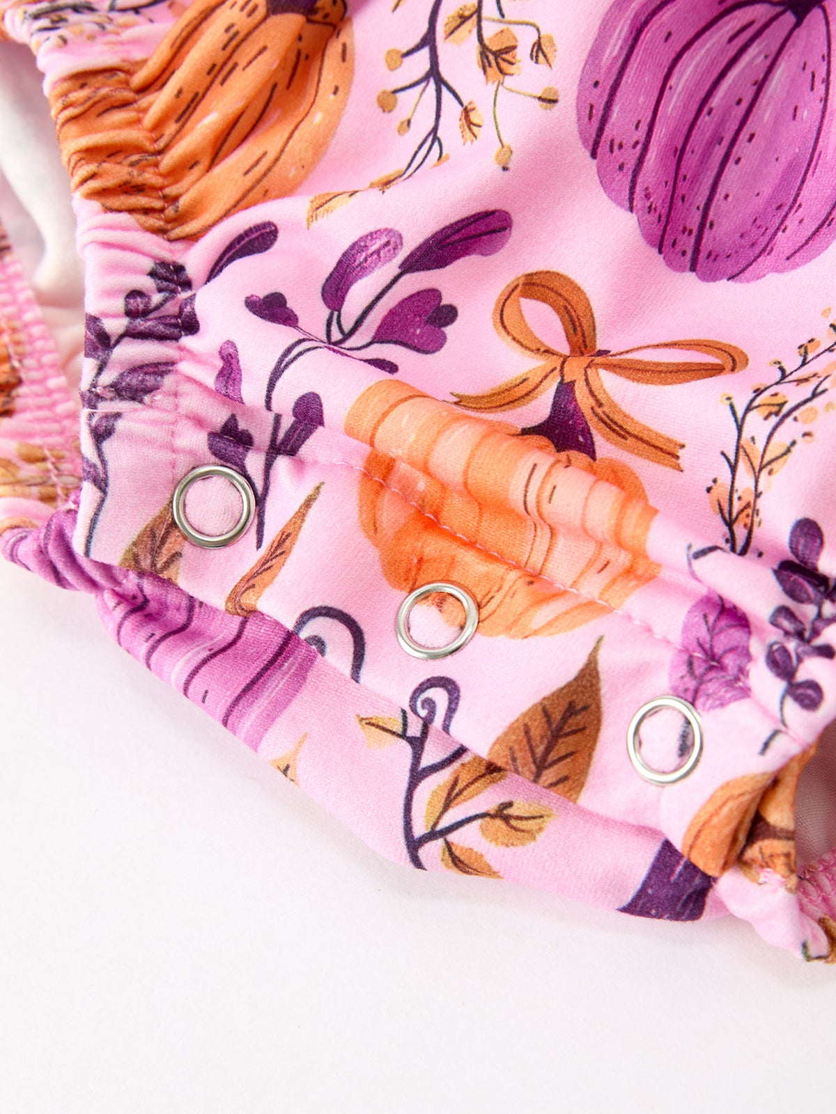 Thanksgiving Pumpkin Girls Romper with Ruffle Bow