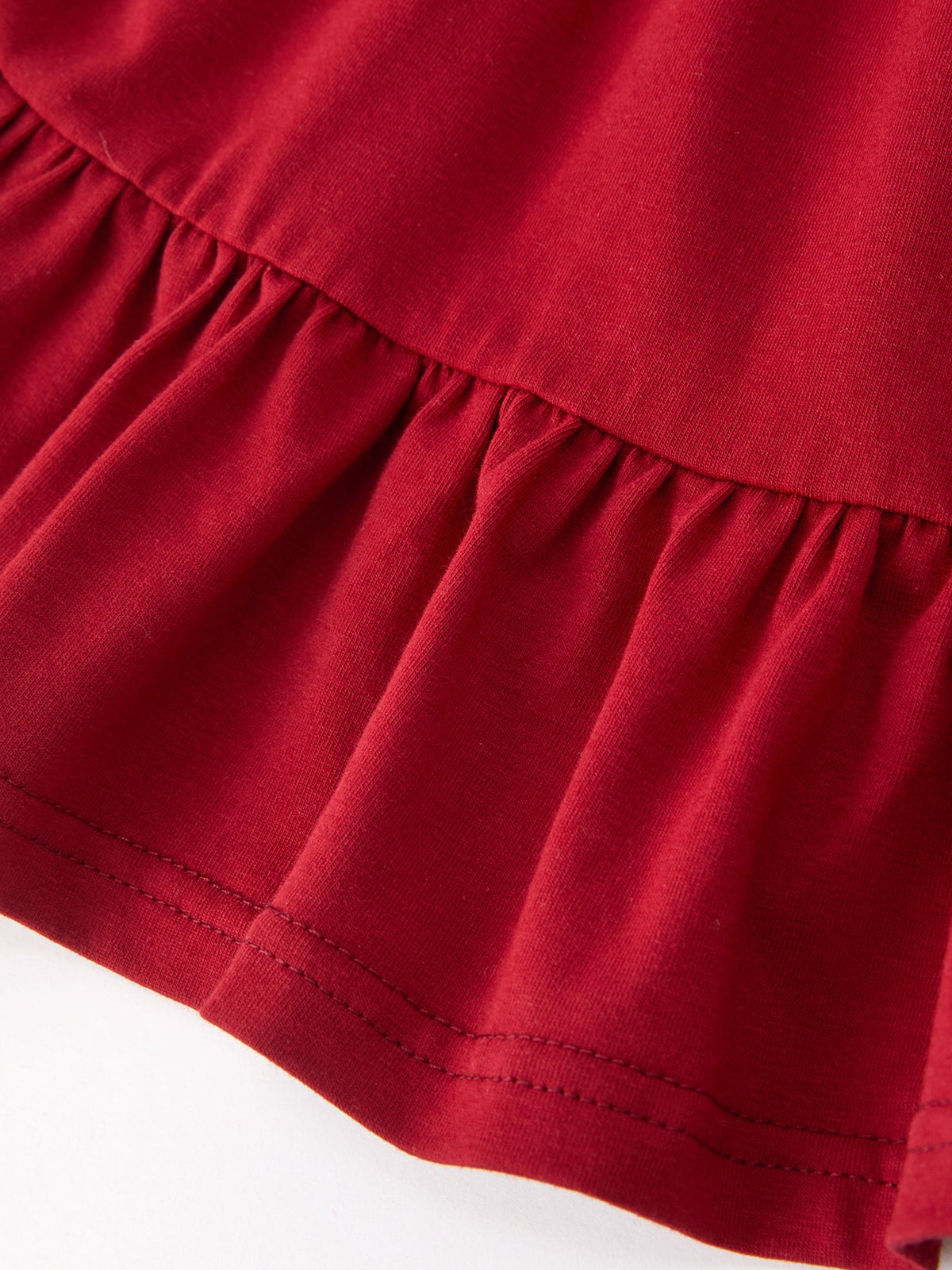 Christmas Red Lace Bow Ruffle Girls Dress