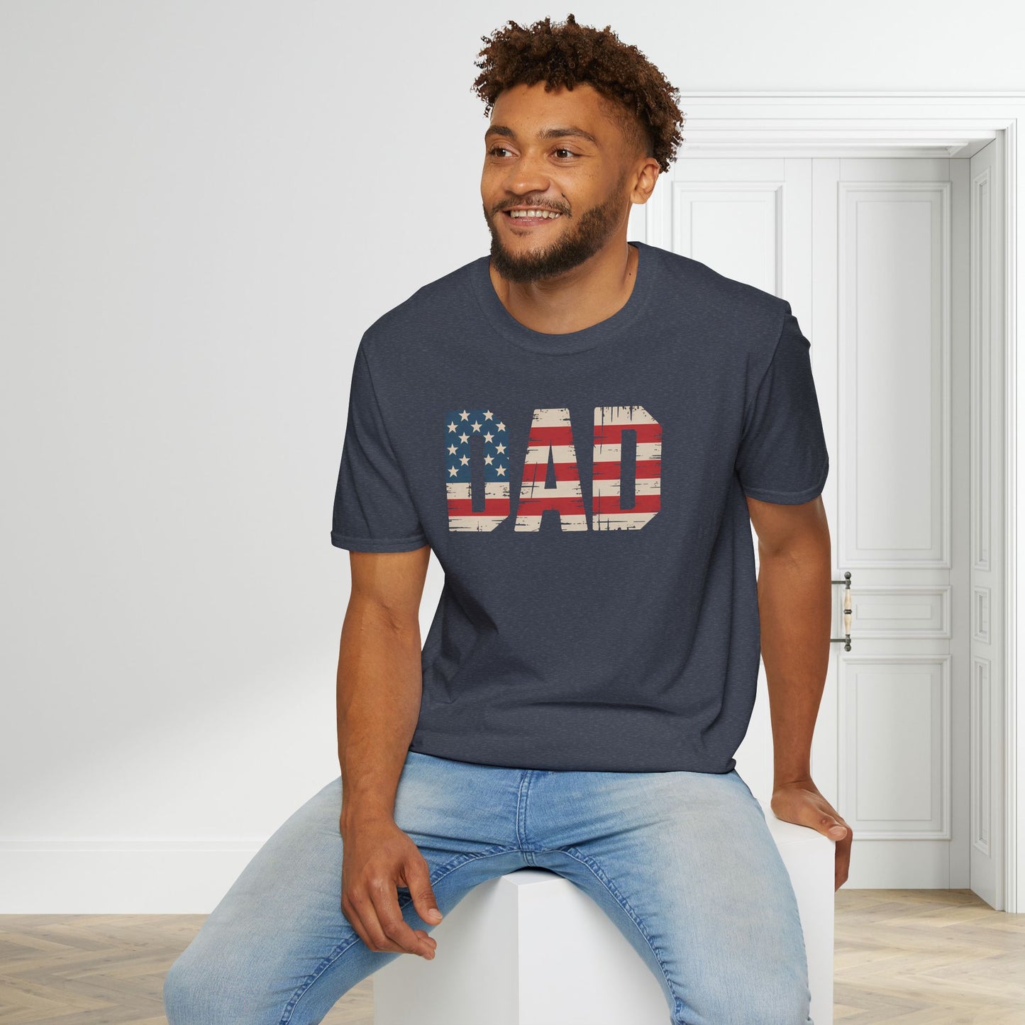 American Flag Distressed DAD T-Shirt