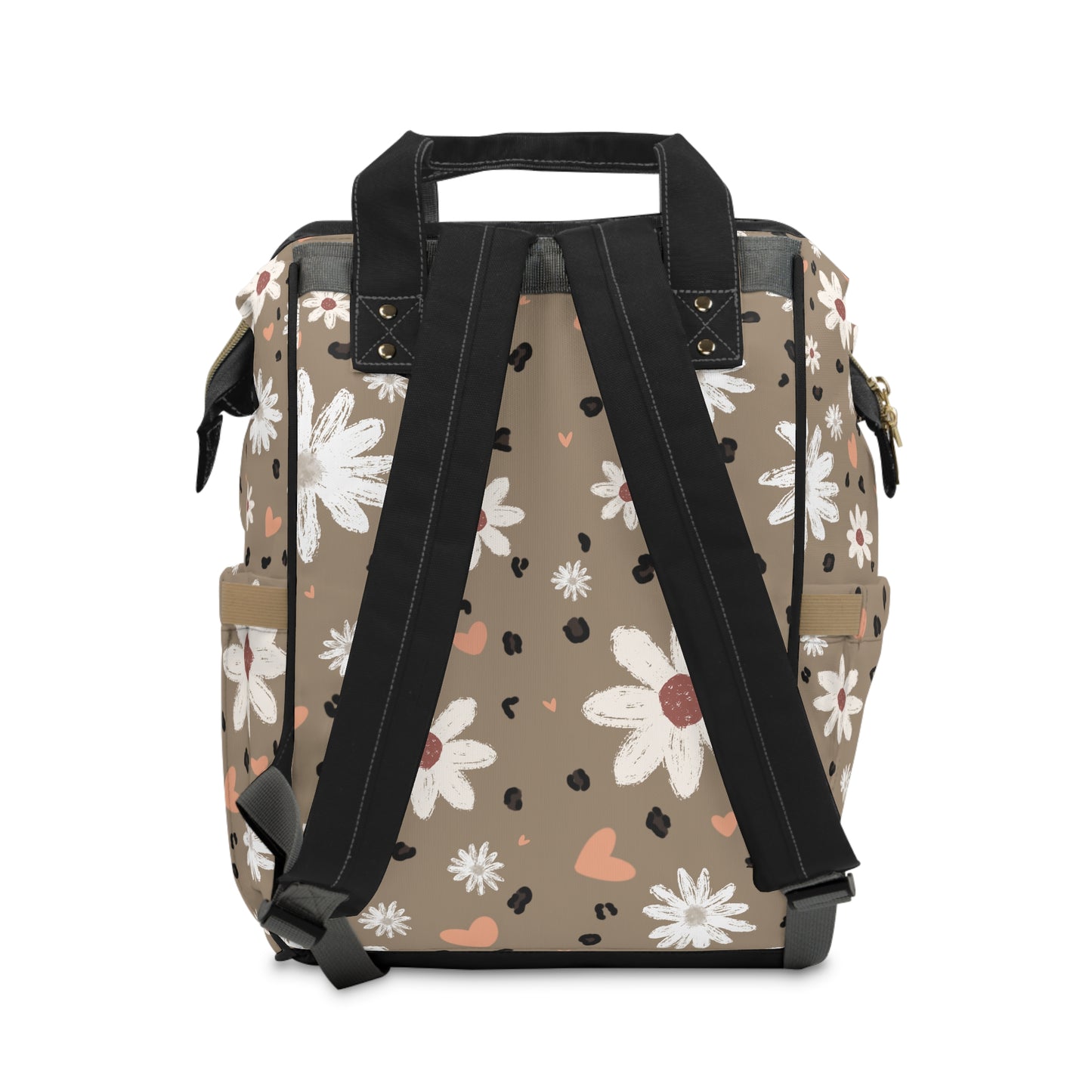 Cozy Flowers Diaper Backpack - Multifunctional Floral Baby Bag with Changing Pad