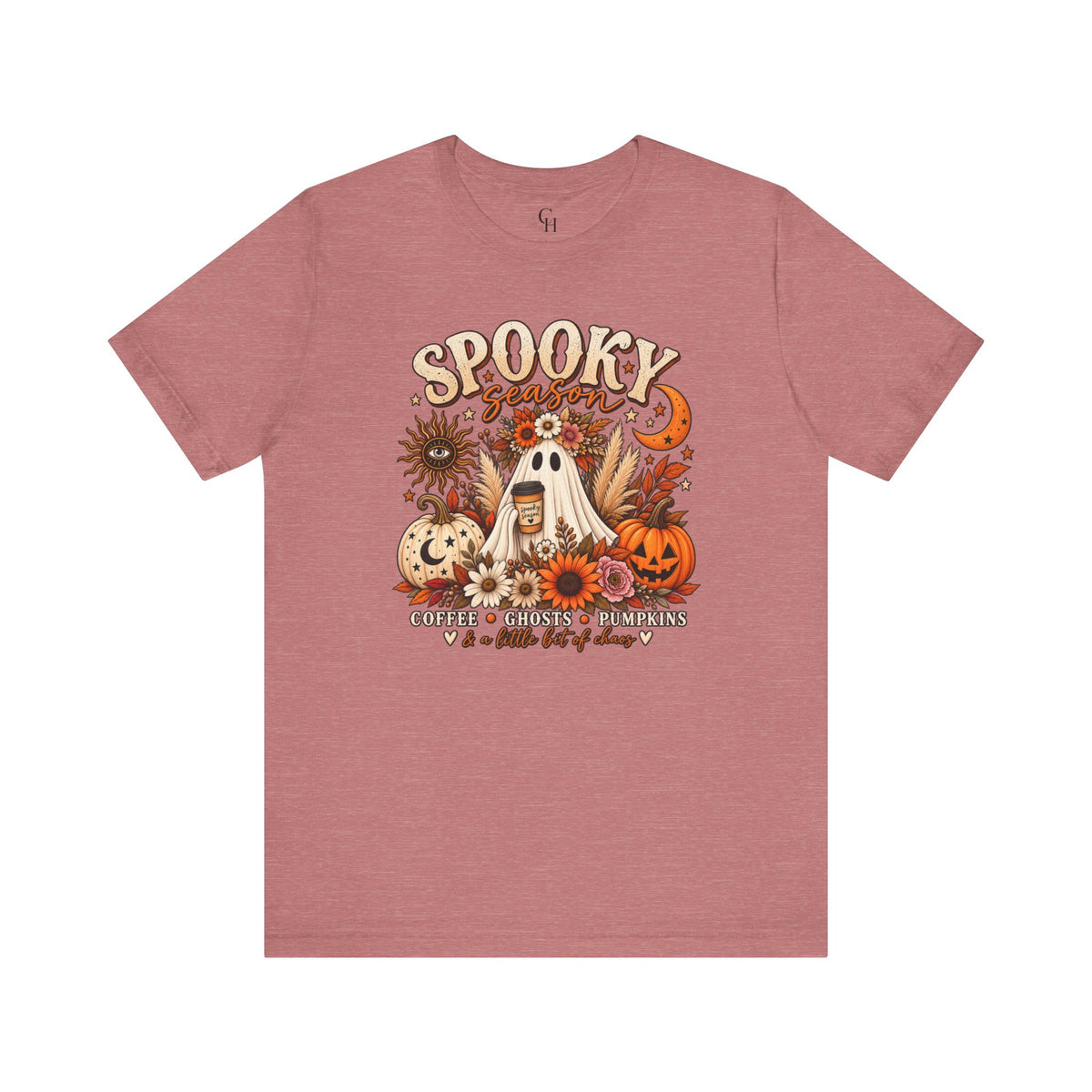 Spooky Ghost & Pumpkins T-shirt | Halloween Fall Vibes