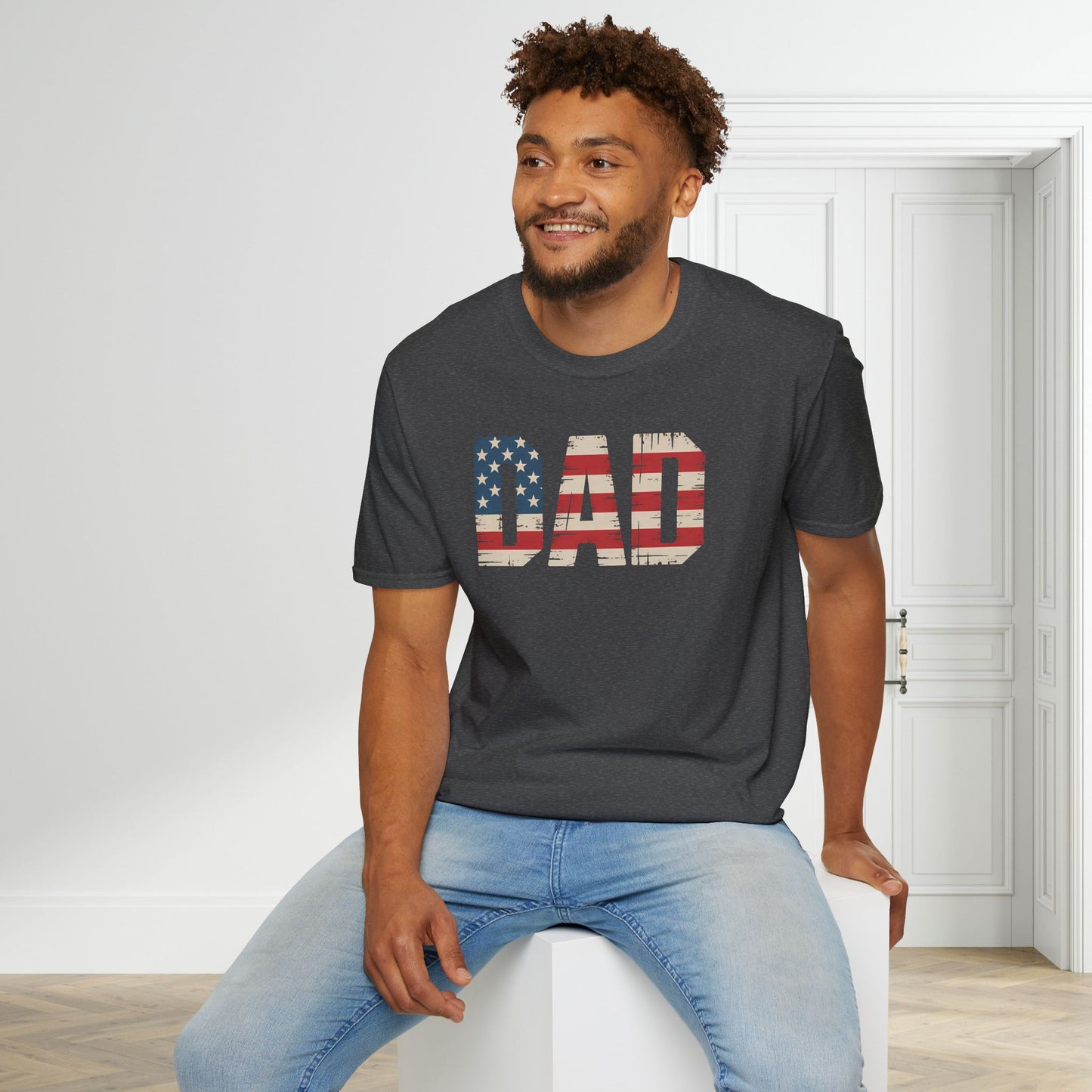 American Flag Distressed DAD T-Shirt