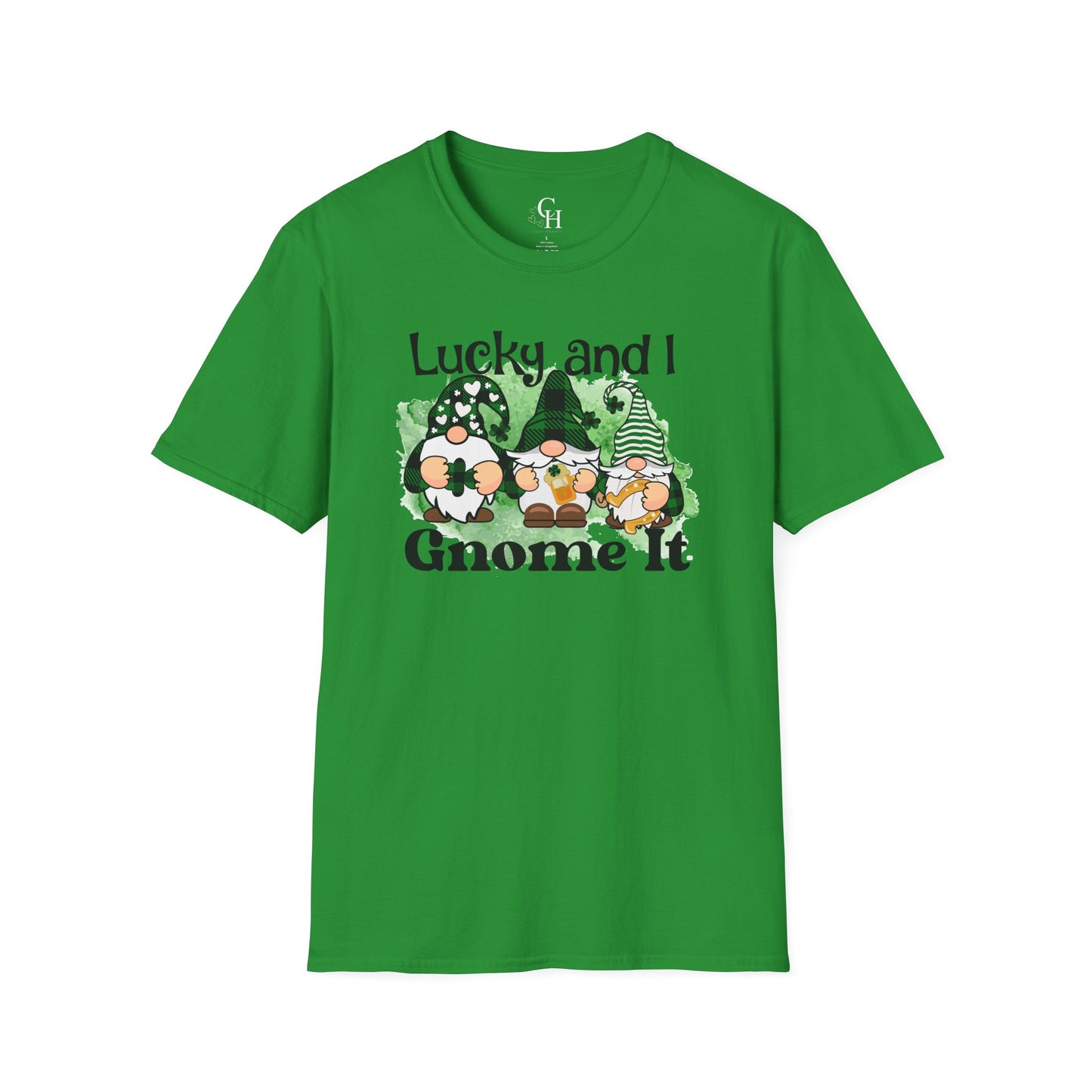 St. Patrick's Gnome T-Shirt – "Lucky and I Gnome It" Shamrock Tee