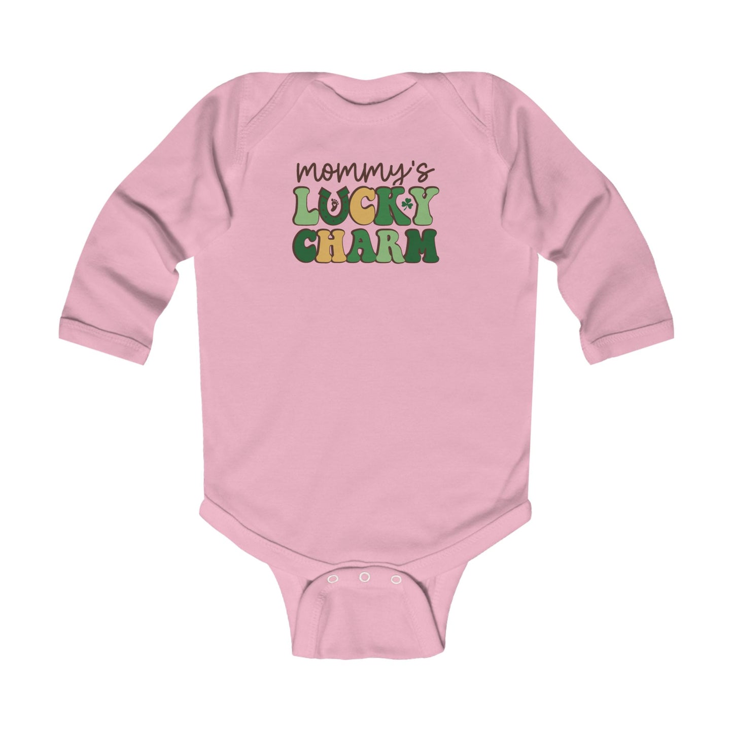 Infant Bodysuit - "Mommy's Lucky Charm" St. Patrick's Day Baby Long Sleeve Onesie