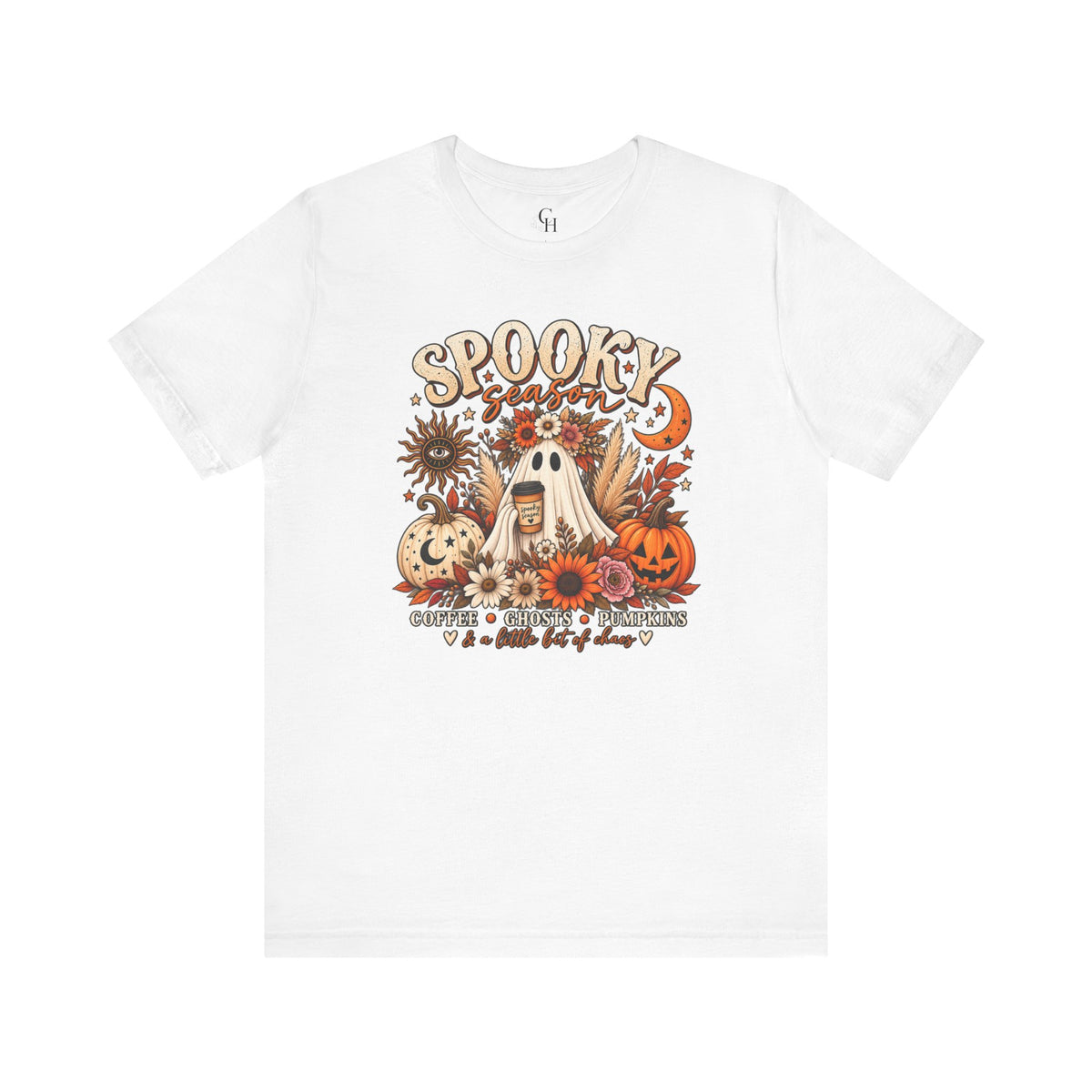 Spooky Ghost & Pumpkins T-shirt | Halloween Fall Vibes