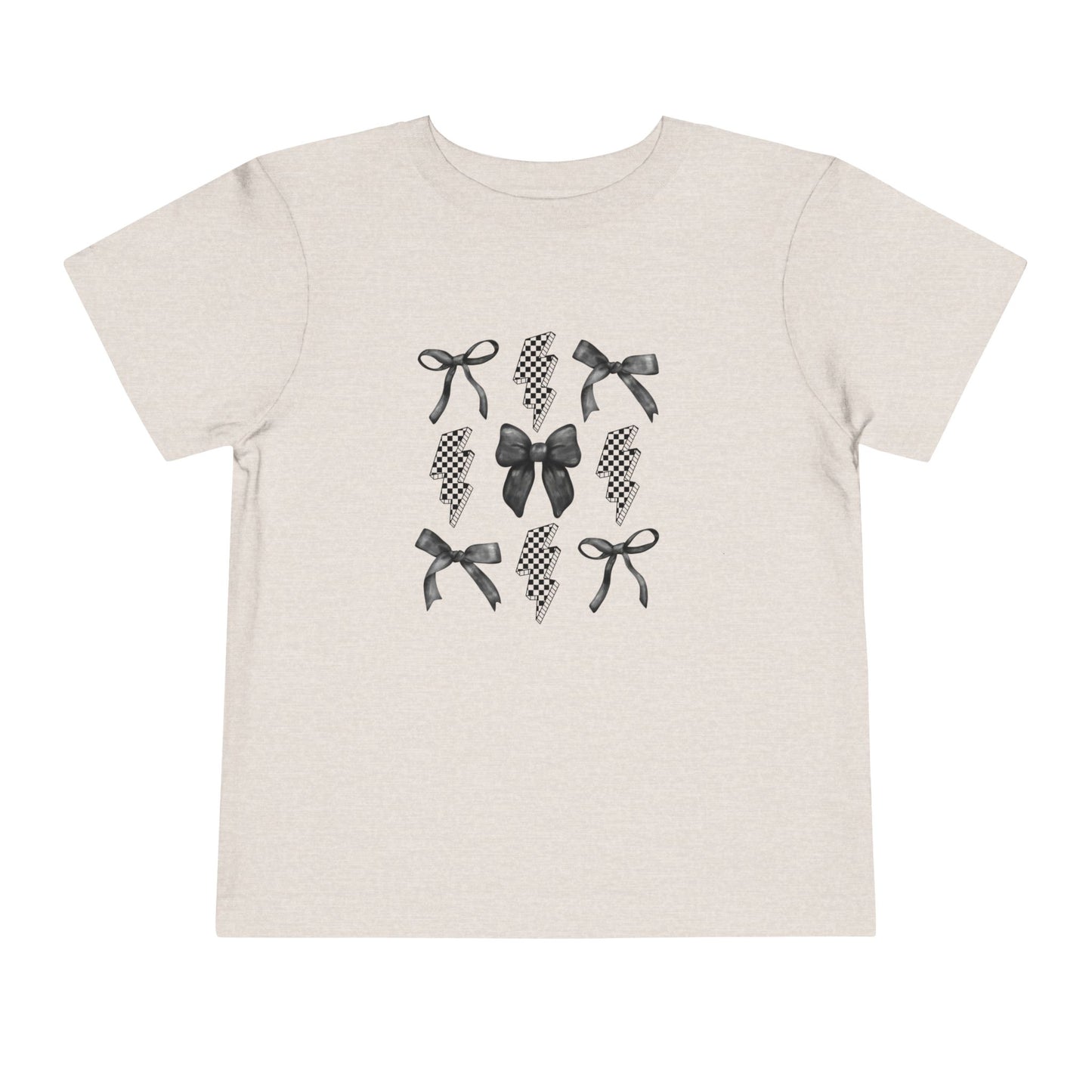 Toddler Tee — Polka Dot Lightning & Bow Graphic