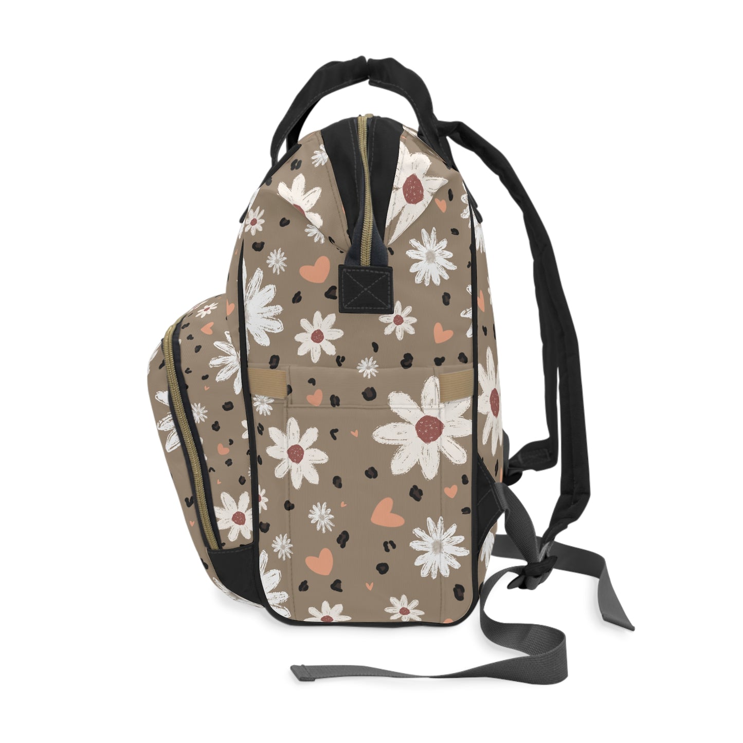 Cozy Flowers Diaper Backpack - Multifunctional Floral Baby Bag with Changing Pad