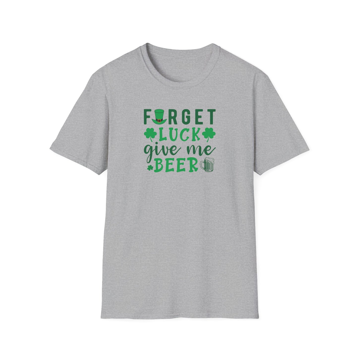 Forget Luck Give Me Beer T-Shirt — St. Patrick’s Day Shamrock Beer Tee