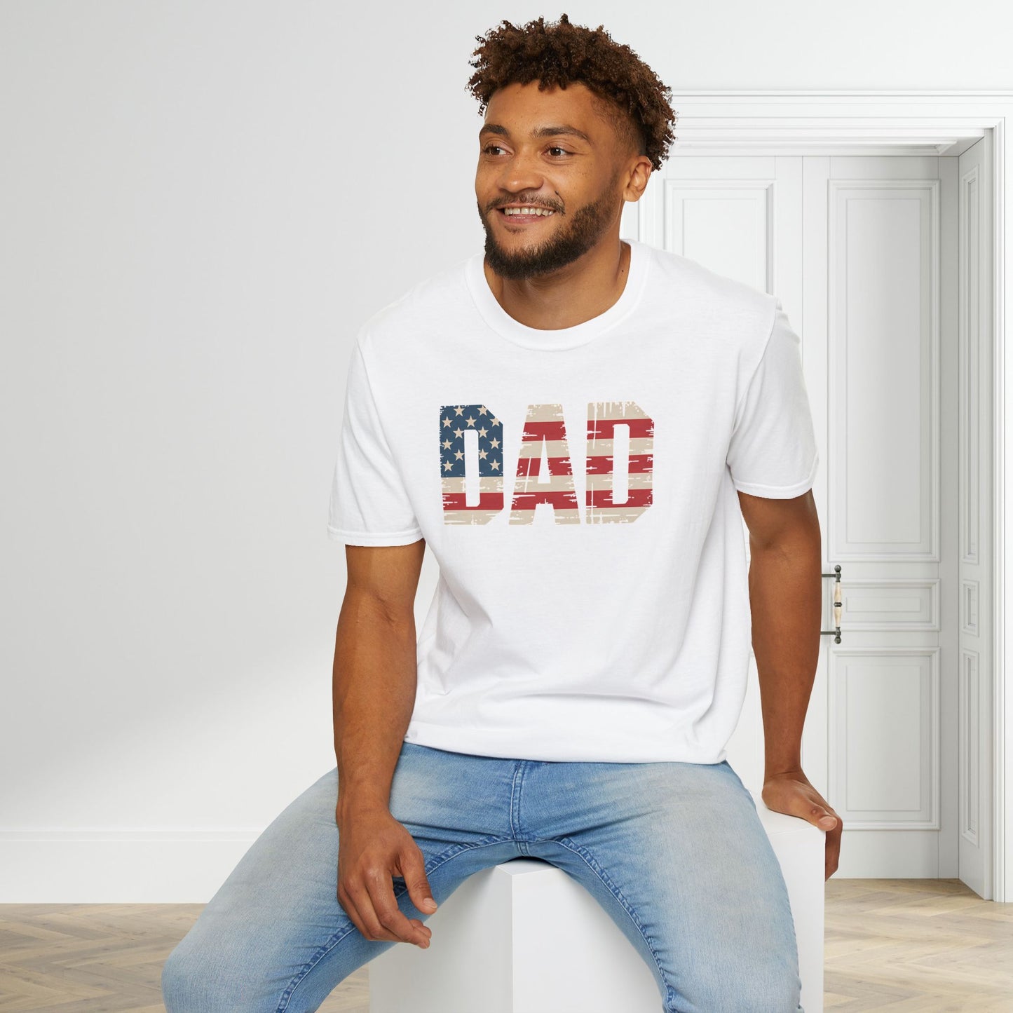 American Flag Distressed DAD T-Shirt