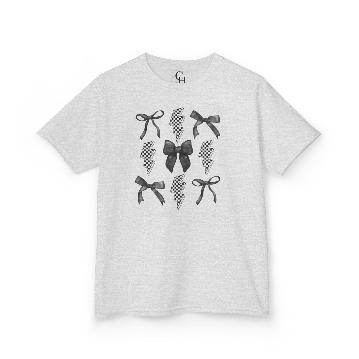 Kids Bow Pattern Tee — Black Bows & Lightning Kids T-Shirt