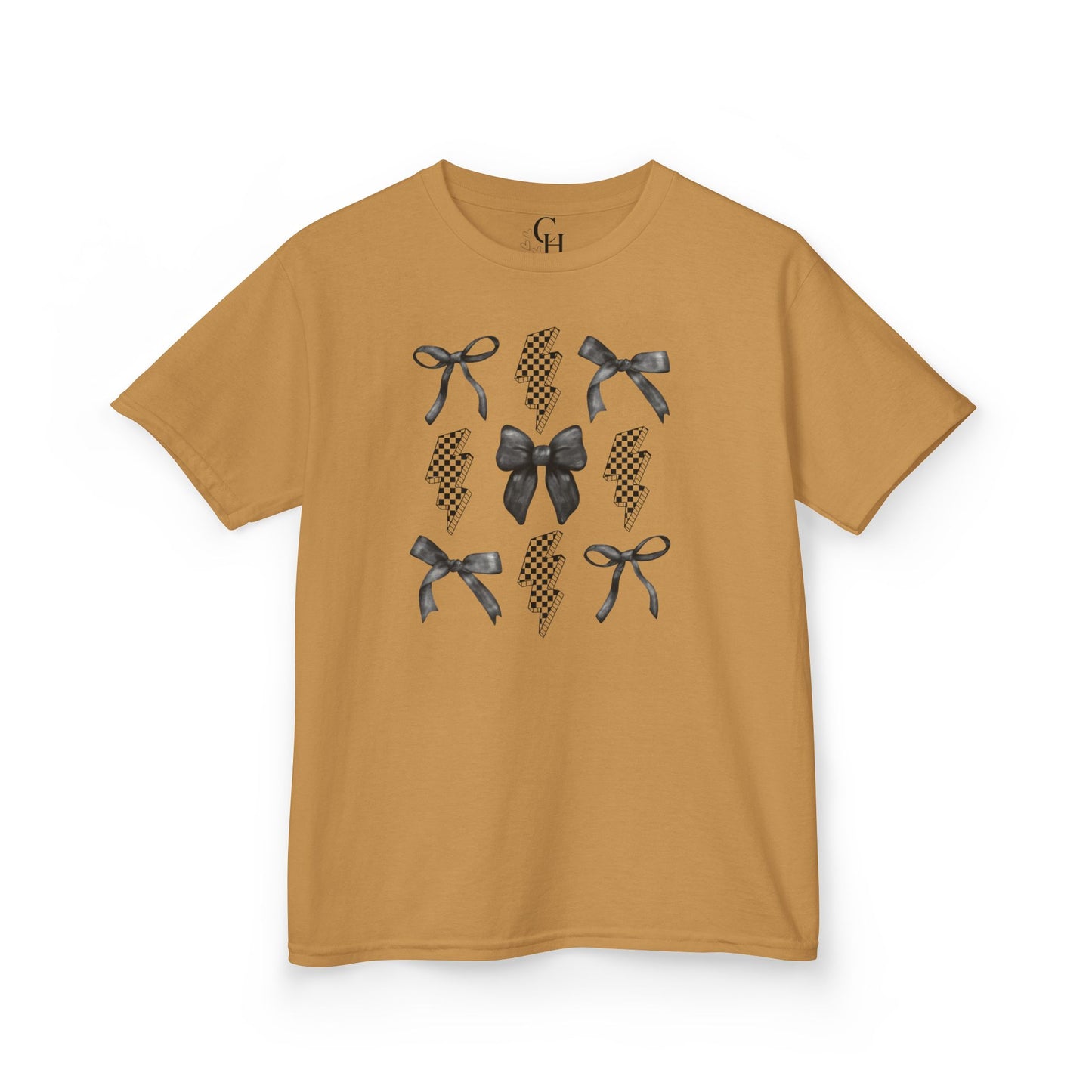 Kids Bow Pattern Tee — Black Bows & Lightning Kids T-Shirt