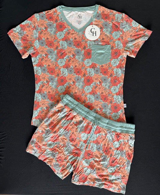 Women’s Coral Floral 2PC Set