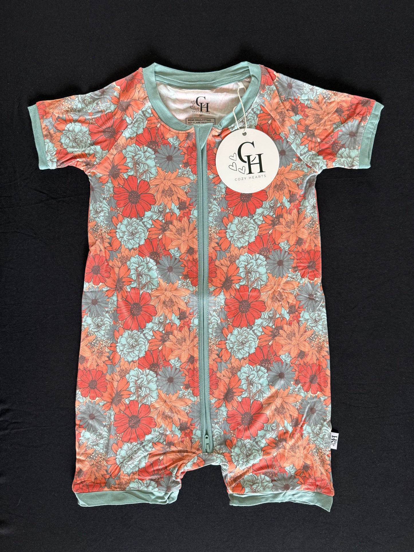 Coral Floral Shorty Zippy