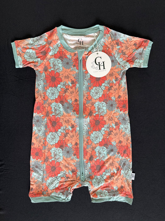 Coral Floral Shorty Zippy