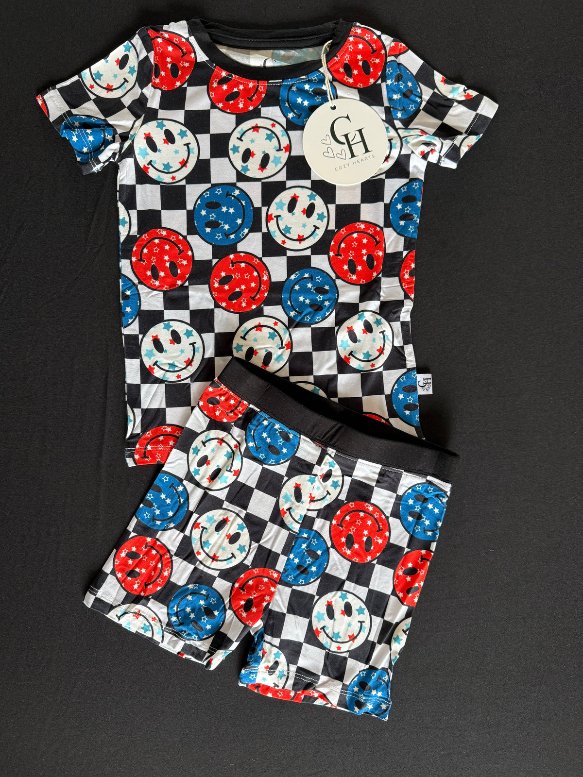 USA Smiley Short Sleeve & Shorts Set