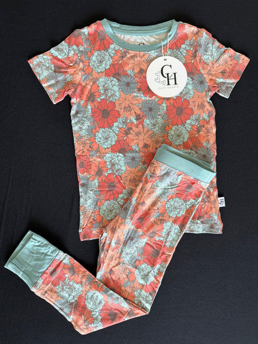Coral Floral Short Sleeve & Pants