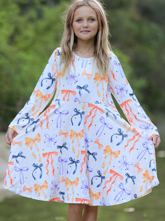 Fall Bow Girls Dress
