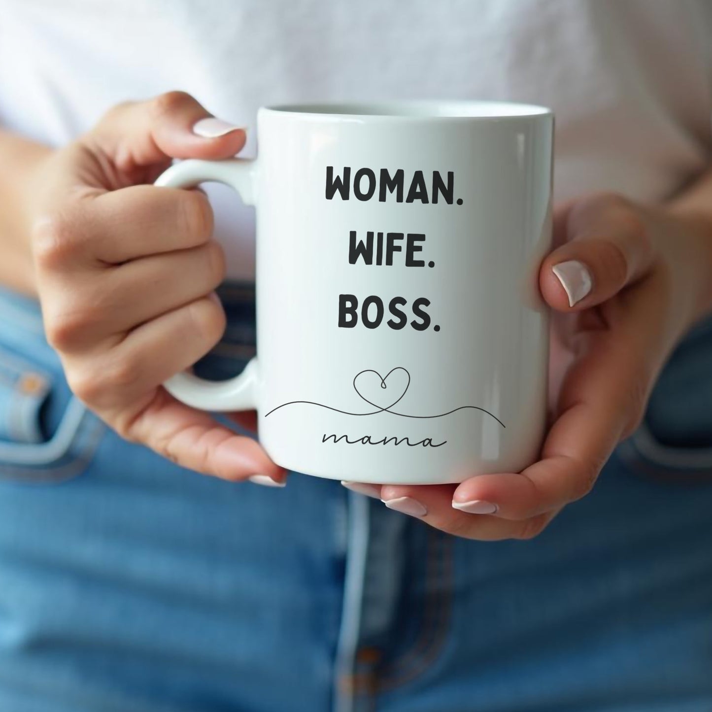 Woman. Wife. Boss. Mama. Ceramic Tea & Coffee Cup (11oz, 15oz)