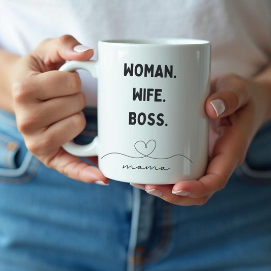 Woman. Wife. Boss. Mama. Ceramic Tea & Coffee Cup (11oz, 15oz)