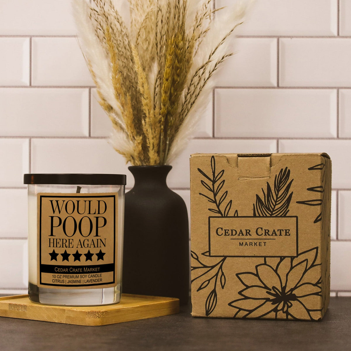 Funny Candles - Would Poop Here Again Bathroom Gift 13.5 oz
