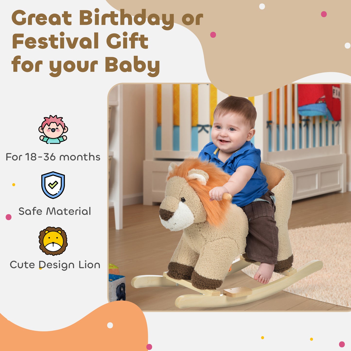 Baby Rocking Horse Lion with Sound