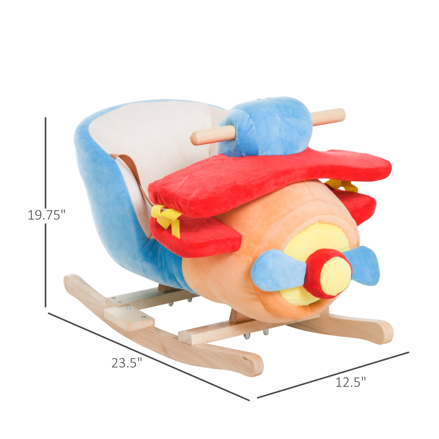 Rocking Plush Ride-on Plane Chair with Lullaby Song